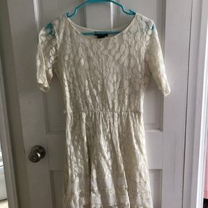 White floral lace dress